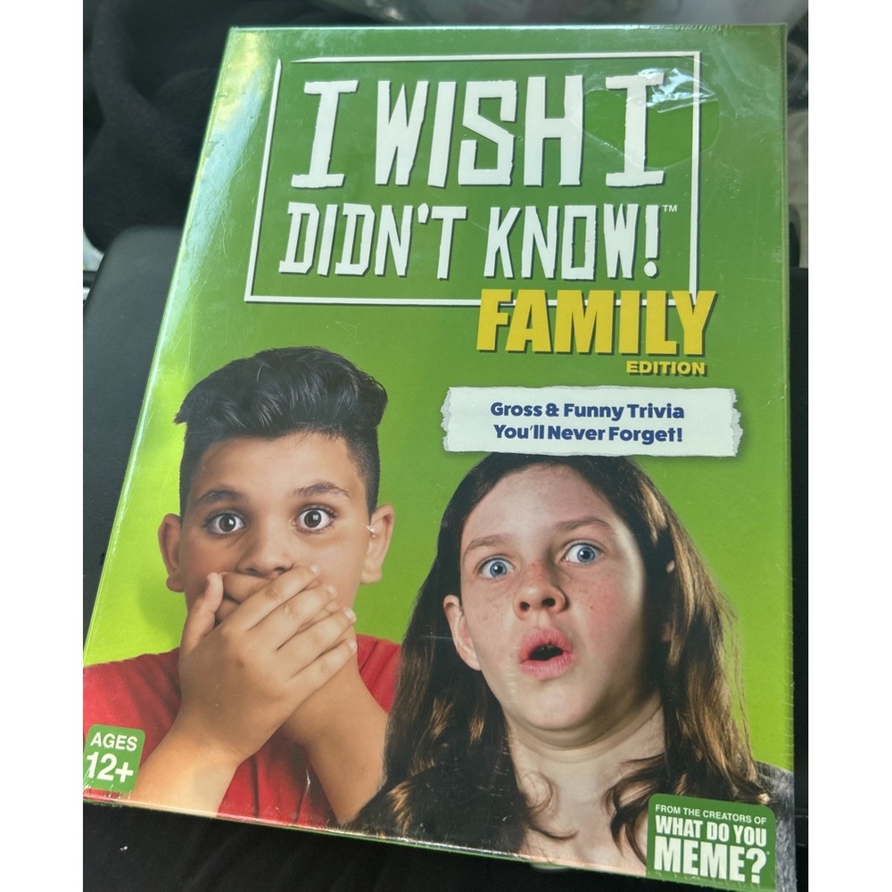 I Wish I Didn't Know! Family Edition The Gross Funny Trivia Game New Sealed